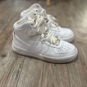 Nike Air Force 1s White High-Top Sneakers Size 4Y